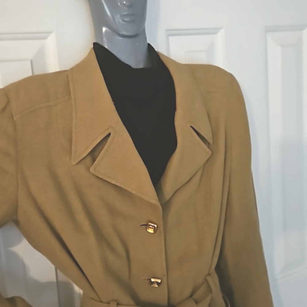 VINTAGE FENDI blazer belted jacket Sz 8 100% Authentic WOOL blend - Picture 4 of 9
